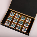 Luxurious Anniversary Chocolate Box with Name and Photo Printed on Chocolates Wrappers