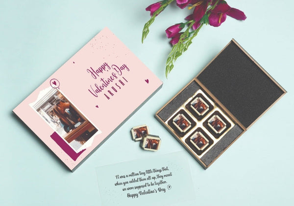 Beautiful Valentine's Day Chocolate Gift Box with Photo Chocolates