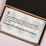 Luxurious Anniversary Chocolate Box with Name and Photo Printed on Chocolates Wrappers