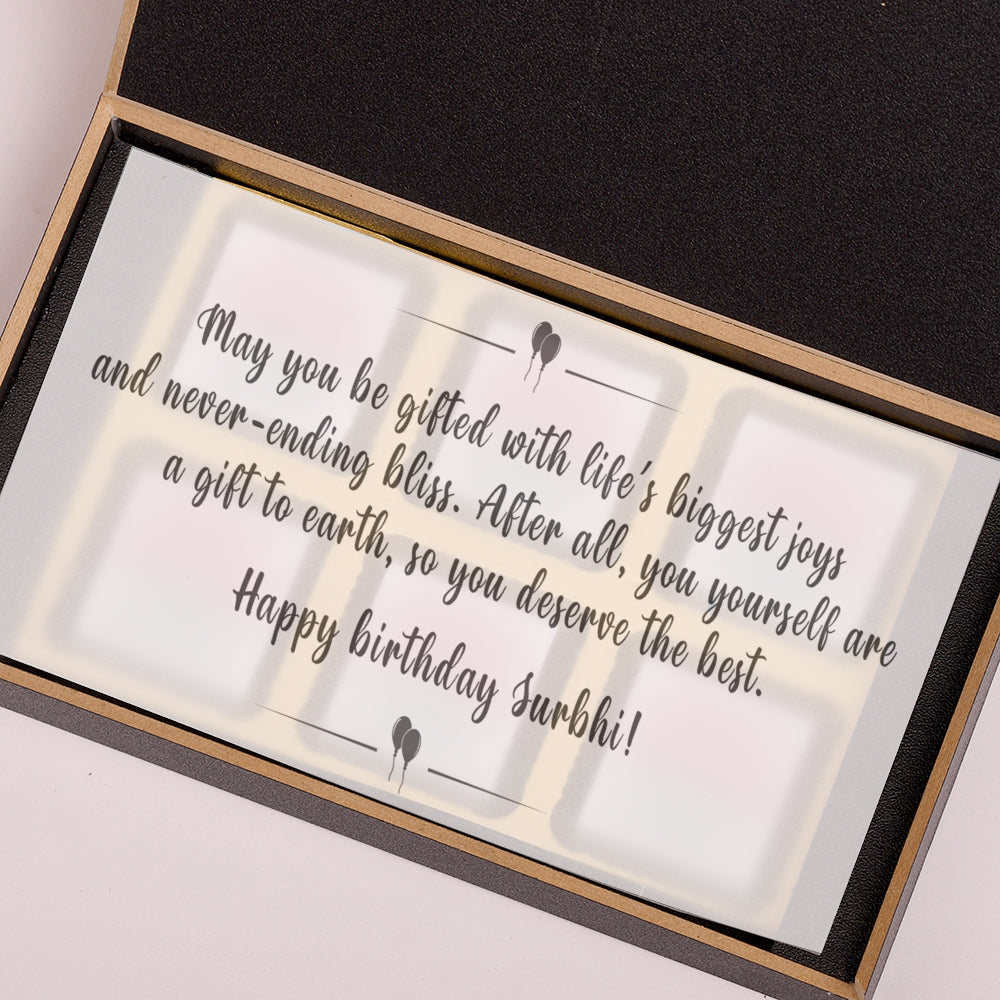 Luxury Chocolate Wooden Gift Box For Birthday With Photo and Text –  Chocorish
