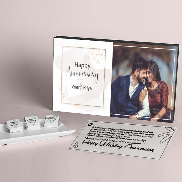 Personalized Anniversary Gift with printed Chocolate Wrappers