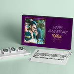 Luxurious Anniversary Chocolate Box with Name and Photo Printed on Chocolates Wrappers